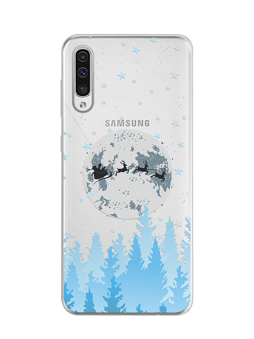 Силиконовый чехол для Samsung Galaxy A50 "Олени Санты"