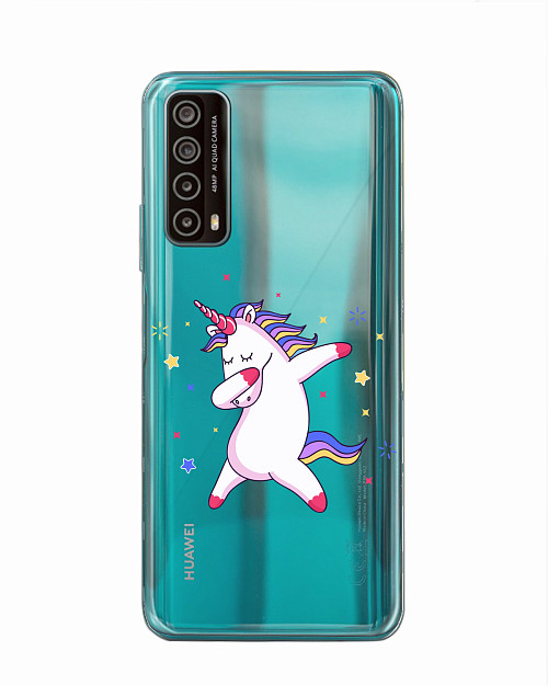 Силиконовый чехол для Huawei P Smart (2021) "Розовый единорожек"