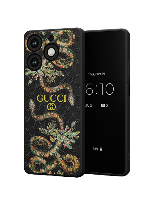 Силиконовый чехол для Tecno Spark 10 Pro "NOVEL: Gucci"