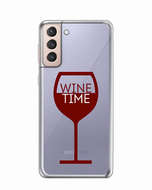 Силиконовый чехол для Samsung Galaxy S21 (5G) "Wine time"
