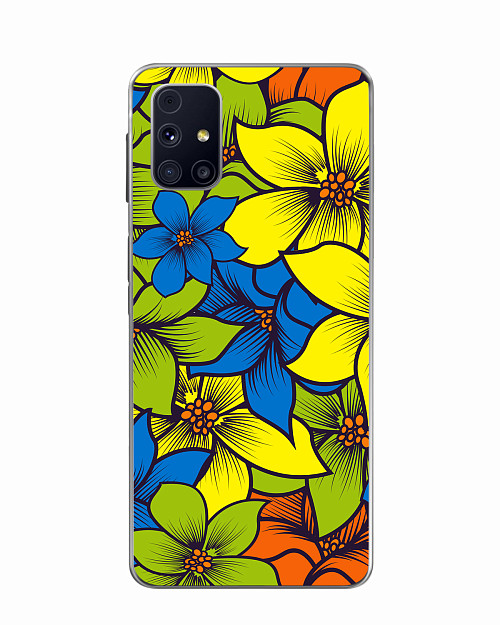 Силиконовый чехол для Samsung Galaxy M31S Цветы ваниль