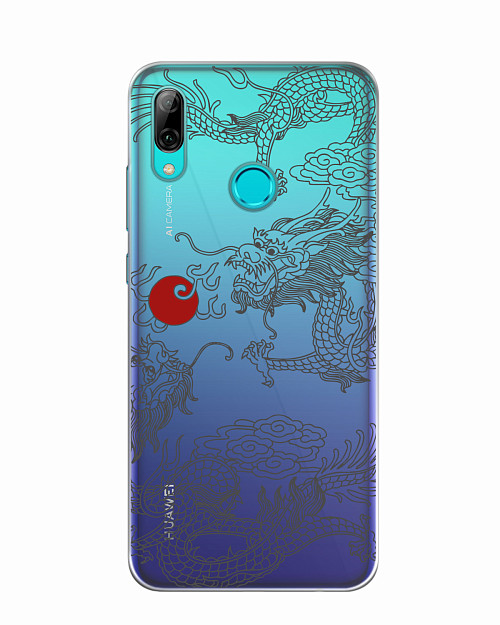 Силиконовый чехол для Huawei P Smart (2019) Японский дракон