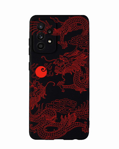 Силиконовый чехол для Samsung Galaxy A52 (4G) "Красный японский дракон"