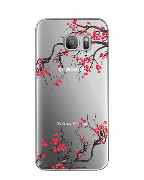 Силиконовый чехол для Samsung Galaxy S7 Цветы сакуры