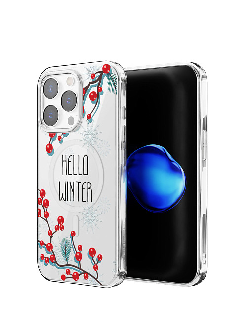Противоударный чехол с MagSafe для Apple iPhone 14 Pro Max "Привет, Зима"