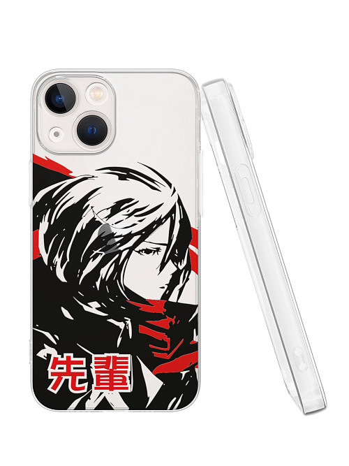 Силиконовый чехол для Apple iPhone 13 mini "Атака титанов - Mikasa Ackerman"