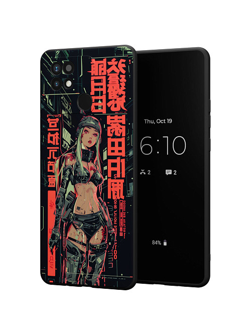 Силиконовый чехол для Xiaomi Redmi 10C "Женищина Солдат"