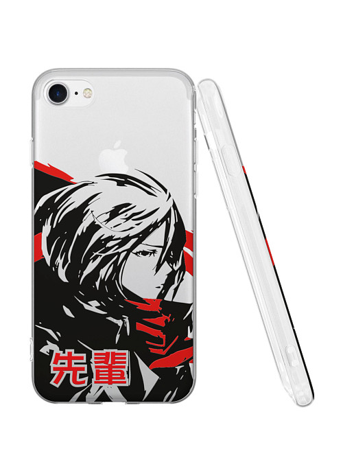 Силиконовый чехол для Apple iPhone SE (2020) "Атака титанов - Mikasa Ackerman"