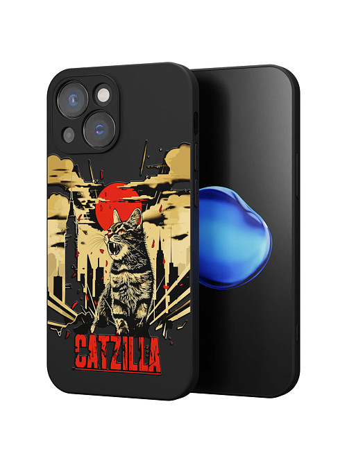 Силиконовый чехол для Apple iPhone 14 "Catzilla"