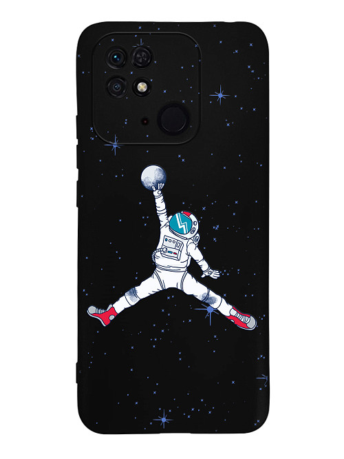 Силиконовый чехол для Xiaomi Redmi 10C/POCO C40 Космический баскетбол