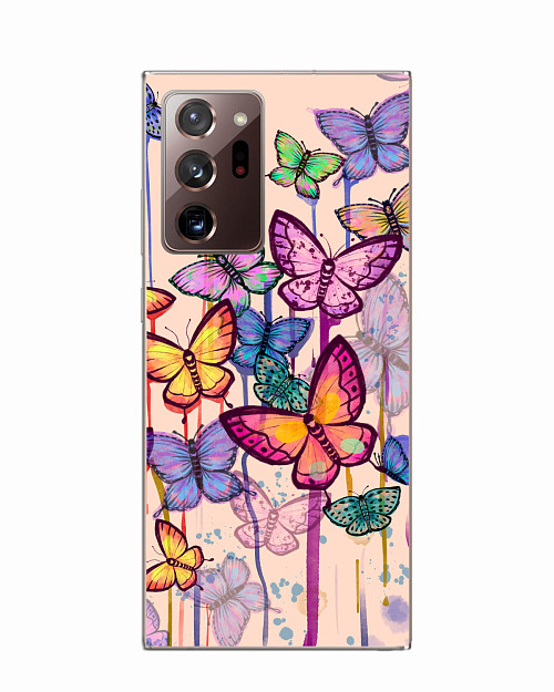 Силиконовый чехол для Samsung Galaxy Note 20 Ultra (5G) Бабочки акварель