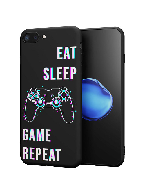 Силиконовый чехол для Apple iPhone 7 Plus "Eat Sleep Game repeat"