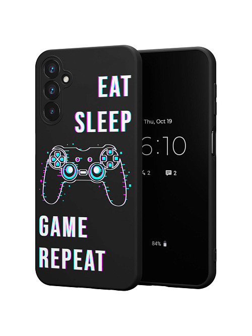 Силиконовый чехол для Samsung Galaxy A25 (5G) "Eat Sleep Game repeat"