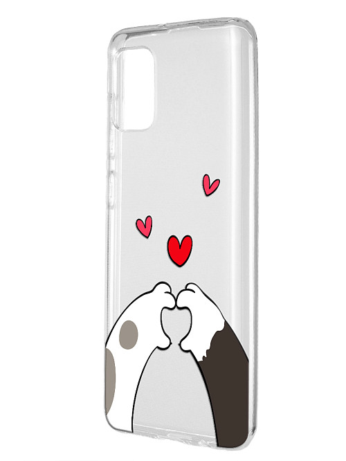 Силиконовый чехол для Samsung Galaxy A31 "Лапки с сердцем"