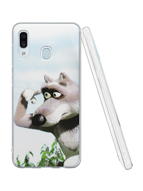 Силиконовый чехол для Samsung Galaxy A20 "Маша и медведь: Волк ку-ку"
