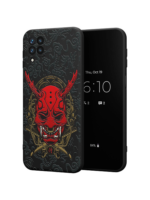 Силиконовый чехол для Samsung Galaxy A22 (4G) "Red Oni mask"