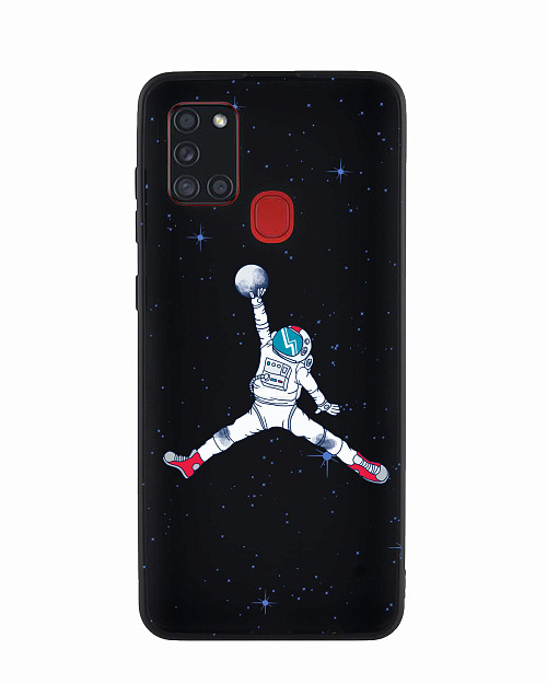 Силиконовый чехол для Samsung Galaxy A21s "Космический баскетбол"