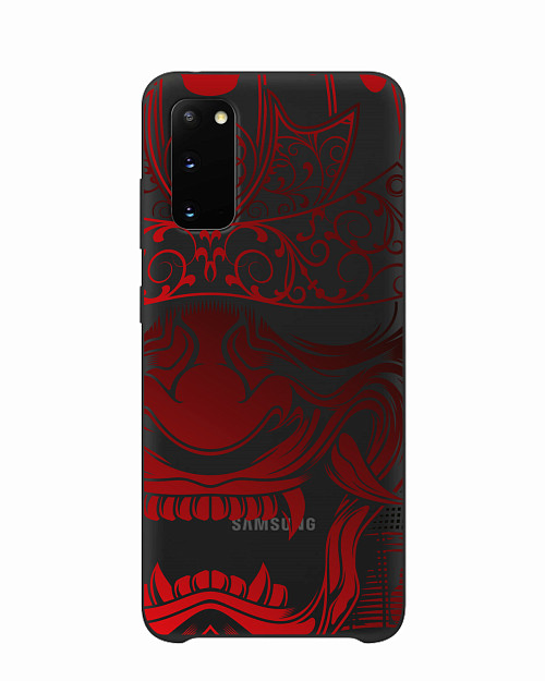 Силиконовый чехол для Samsung Galaxy S20 Красная маска самурая