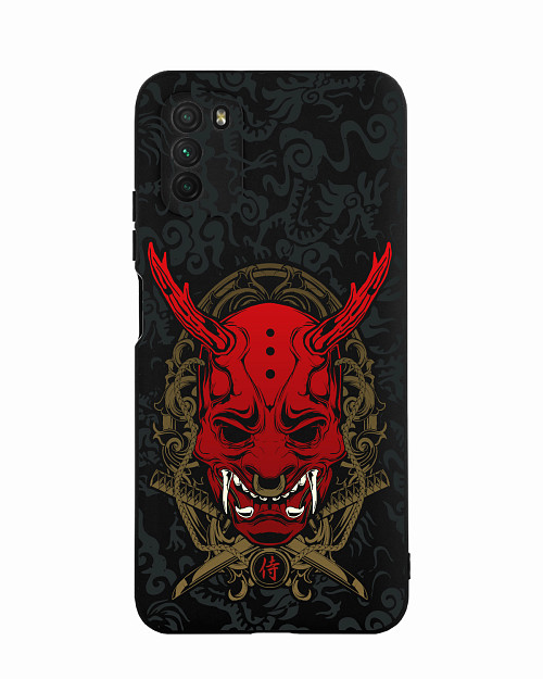 Силиконовый чехол для Poco M3 Red Oni mask