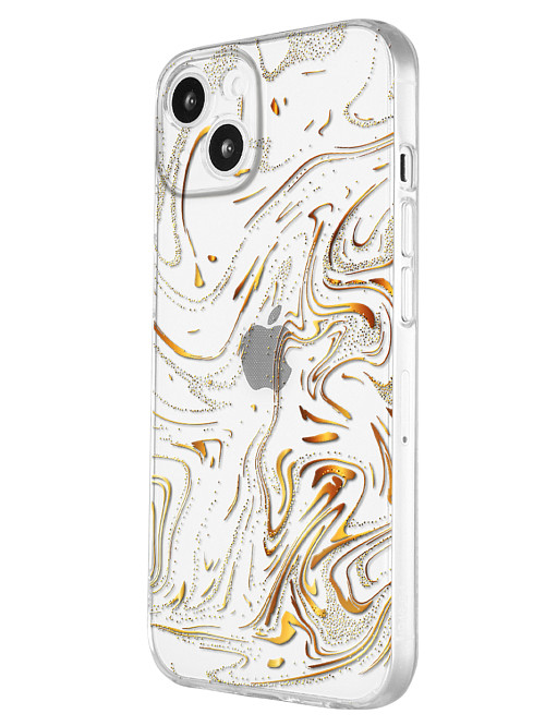 Силиконовый чехол для Apple iPhone 13 Золотые разводы