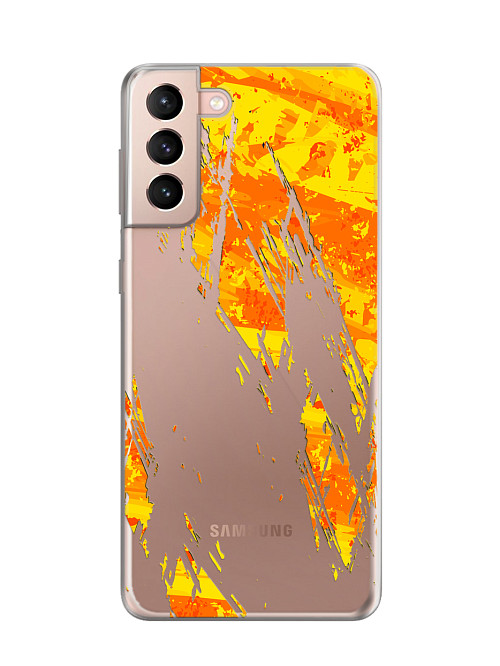Силиконовый чехол для Samsung Galaxy S21+ (5G) "Оранжевые пятна"