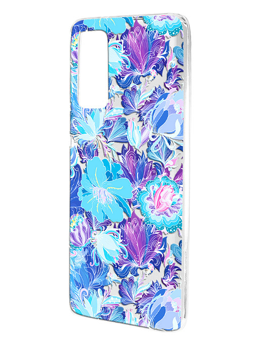Силиконовый чехол для Samsung Galaxy S20 Fan Edition Голубые цветы