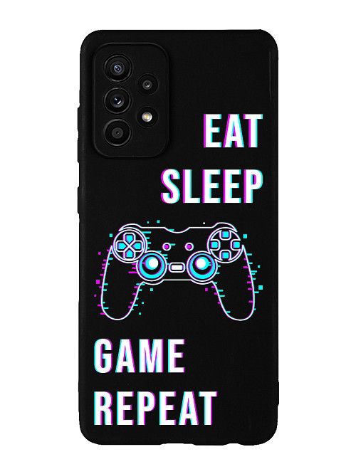 Силиконовый чехол для Samsung Galaxy A33 (5G) Eat Sleep Game repeat