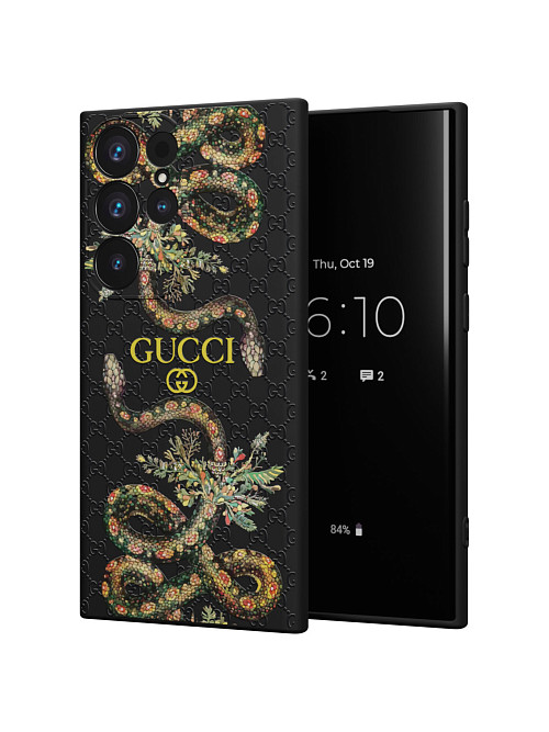 Силиконовый чехол для Samsung Galaxy S23 Ultra "NOVEL: Gucci"