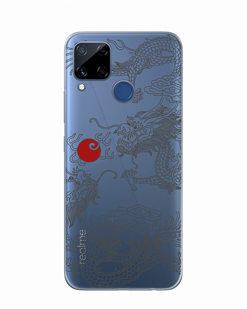 Силиконовый чехол для Realme C15 Японский дракон