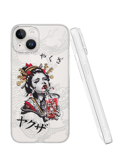 Силиконовый чехол для Apple iPhone 14 "Geisha Bloody"