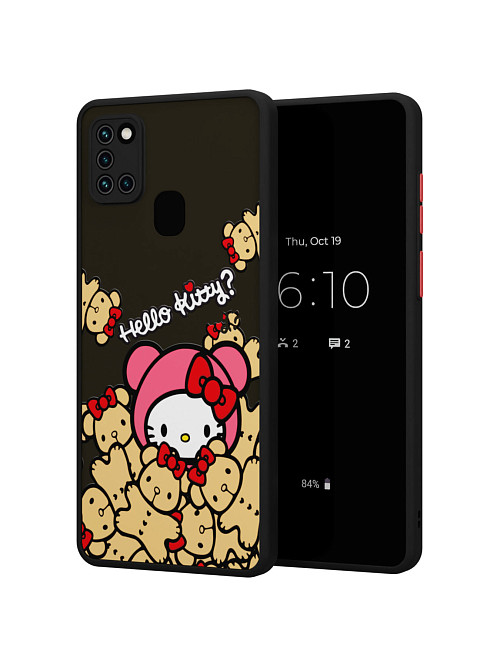 Противоударный чехол для Samsung Galaxy A21s "NOVEL: Хеллоу Китти и медведи"