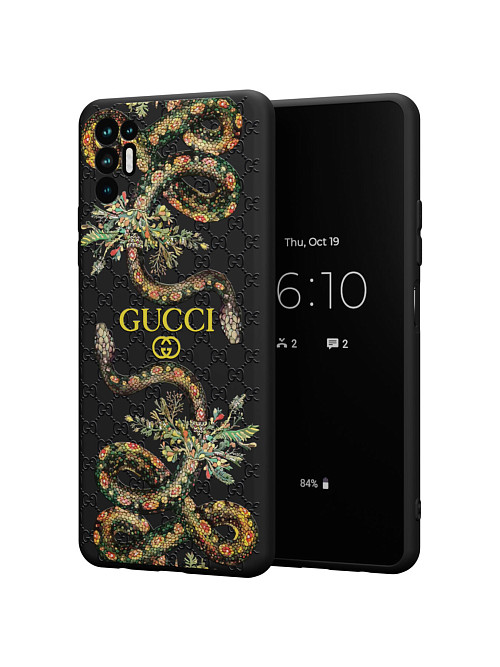 Силиконовый чехол для Tecno Pova 2 "NOVEL: Gucci"