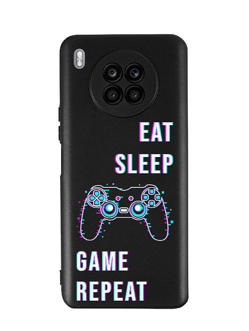 Силиконовый чехол для Huawei Nova 8i Eat Sleep Game repeat