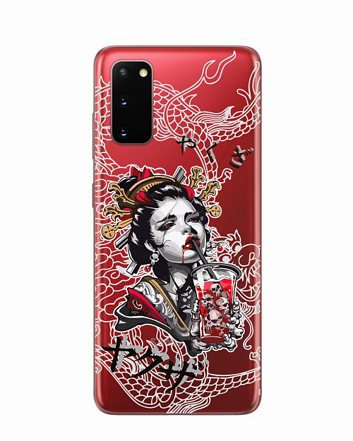 Силиконовый чехол для Samsung Galaxy S20 Geisha Bloody