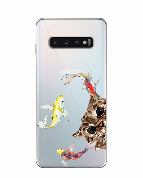 Силиконовый чехол для Samsung Galaxy S10 Пушистый охотник