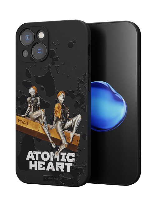 Силиконовый чехол для Apple iPhone 15 "Atomic Heart: Боевые близняшки"