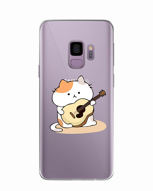 Силиконовый чехол для Samsung Galaxy S9 Усатый гитарист