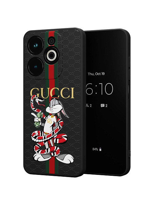 Силиконовый чехол для Infinix HOT 40i "NOVEL: Багз Банни Gucci"