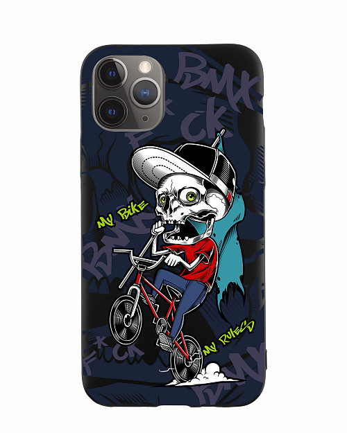 Силиконовый чехол для Apple iPhone 11 Pro "My bike my rules"