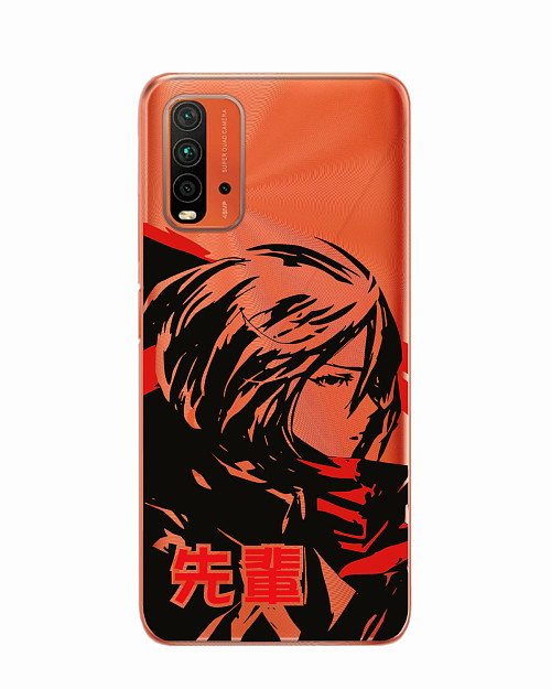 Силиконовый чехол для Xiaomi Redmi 9T "Атака титанов - Mikasa Ackerman"