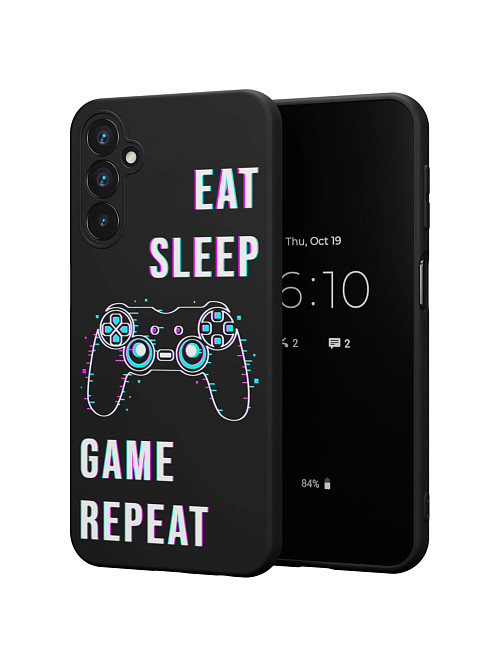 Силиконовый чехол для Samsung Galaxy A24 (4G) "Eat Sleep Game repeat"