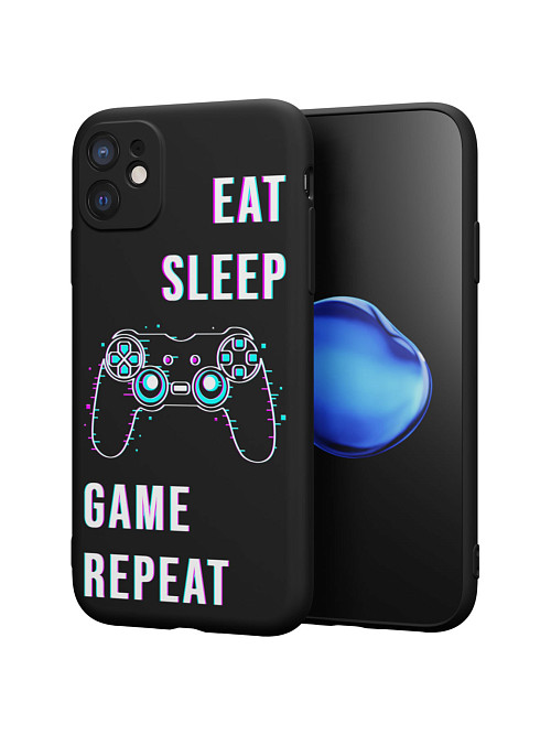 Силиконовый чехол для Apple iPhone 11 "Eat Sleep Game repeat"