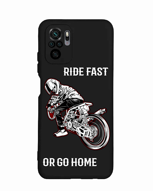 Силиконовый чехол для Xiaomi Redmi Note 10 "Ride fast or go home"