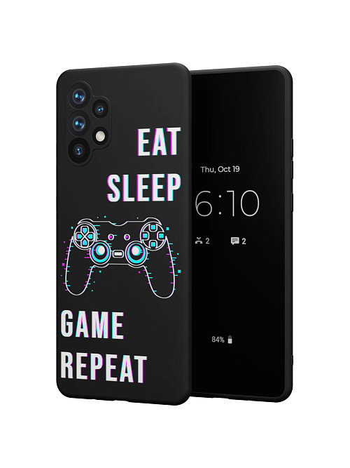 Силиконовый чехол для Samsung Galaxy A32 (4G) "Eat Sleep Game repeat"