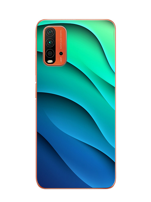 Силиконовый чехол для Xiaomi Redmi 9T "Лазурные волны"