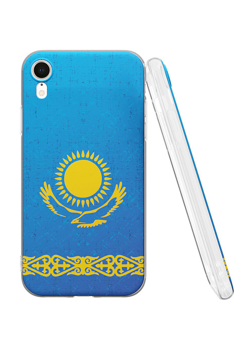 Силиконовый чехол для Apple iPhone Xr "Флаг Казахстана"