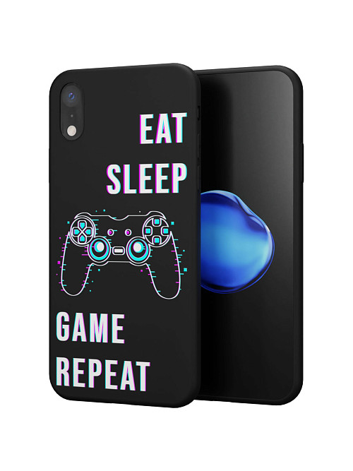 Силиконовый чехол для Apple iPhone XR "Eat Sleep Game repeat"