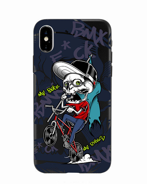 Силиконовый чехол для Apple iPhone Xs "My bike my rules"