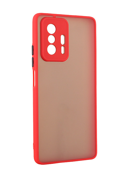 Противоударный чехол для Xiaomi 11T красный / прозрачный / черный