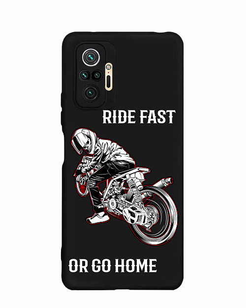 Силиконовый чехол для Xiaomi Redmi Note 10 Pro "Ride fast or go home"